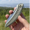 СЛІМ (Slim) скаладний ніж ручної роботи студії KUSTOM KNIVES, сталь - Damasteel 61-62 HRC